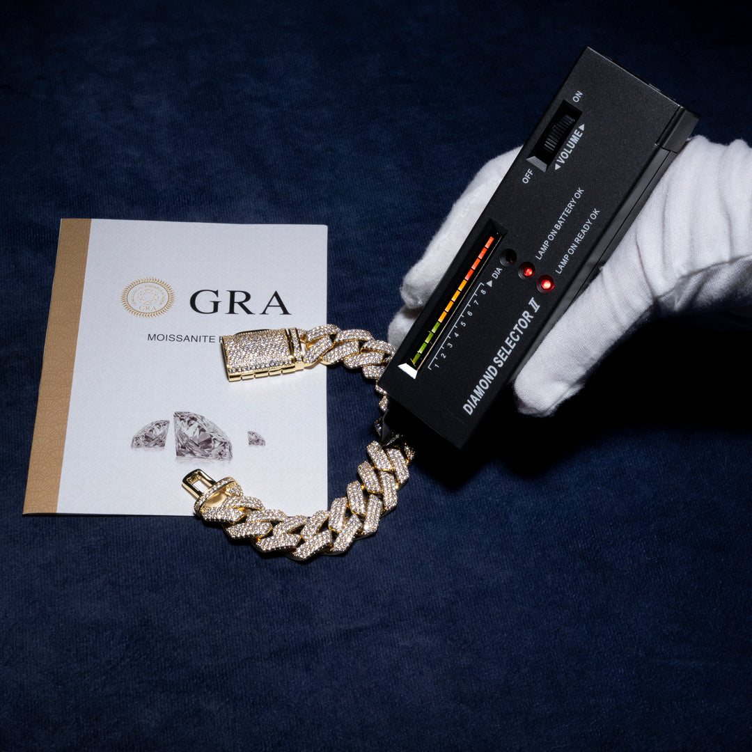 12-18MM Cuban Bracelet - Moissanite & S925