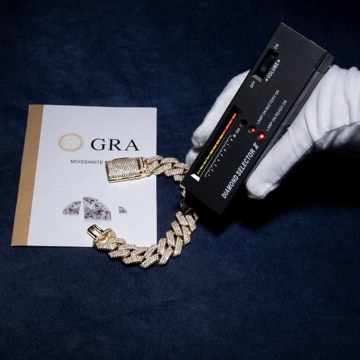 12-18MM Cuban Bracelet - Moissanite & S925