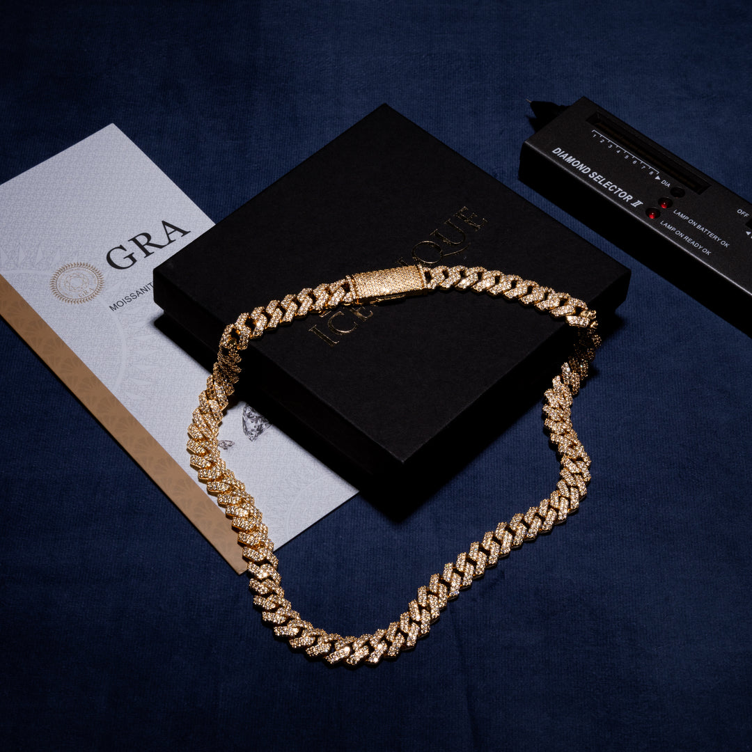 12MM Cuban Chain - Moissanite & S925