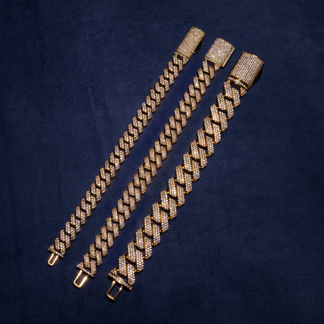 12-18MM Cuban Bracelet - Moissanite & S925