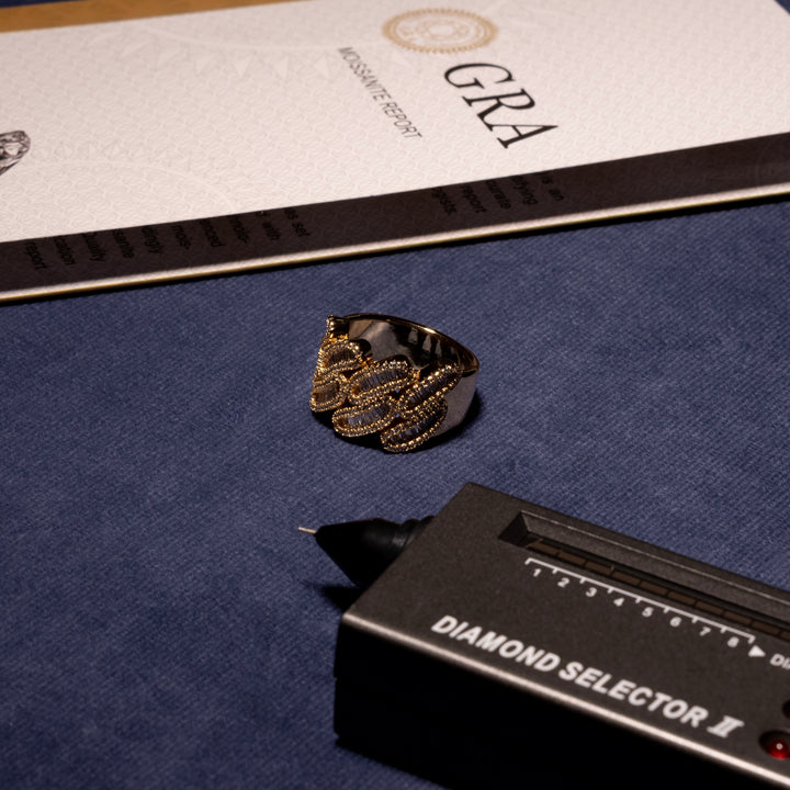 Baguette Cuban Ring - Moissanite & S925