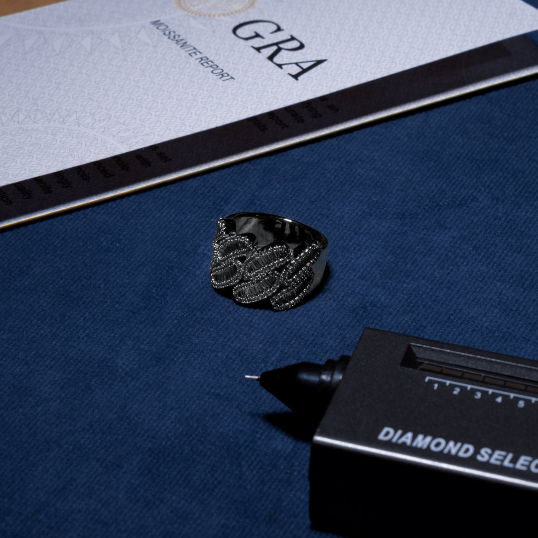 Baguette Cuban Ring - Moissanite & S925