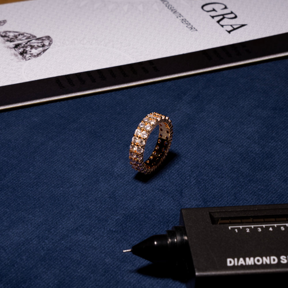 2 Row Eternity Ring - Moissanite & S925 - ICECLIQUE JEWELRY 