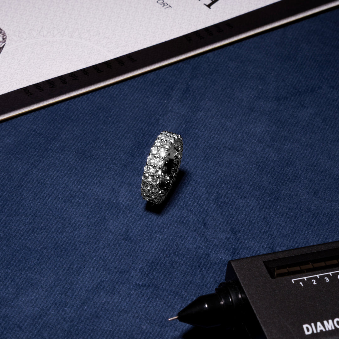 2 Row Eternity Ring - Moissanite & S925