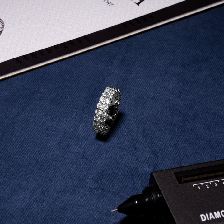 2 Row Eternity Ring - Moissanite & S925