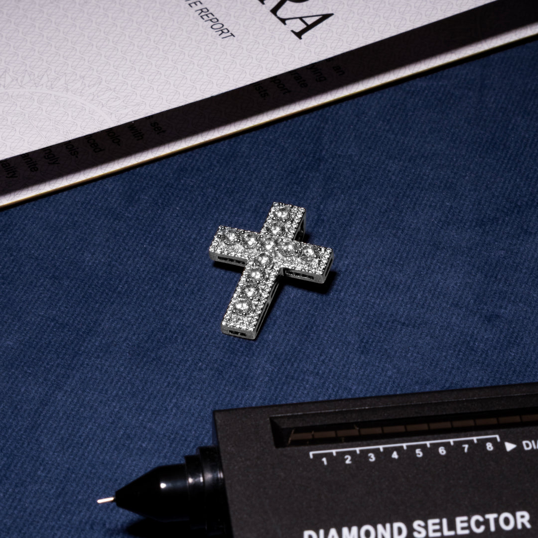 Round Cut Cross Pendant - Moissanite & S925