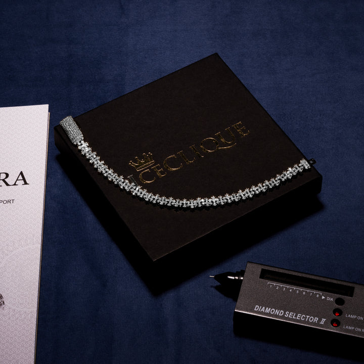 8MM Cross Cuban Bracelet - Moissanite & S925