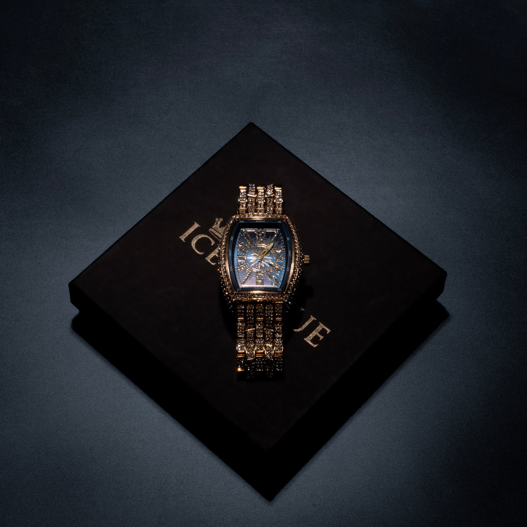 Micro Pave Square Compass Watch
