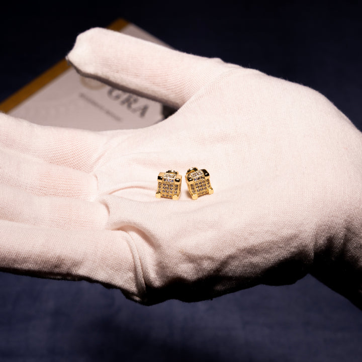 Square Cluster Earrings - Moissanite & S925