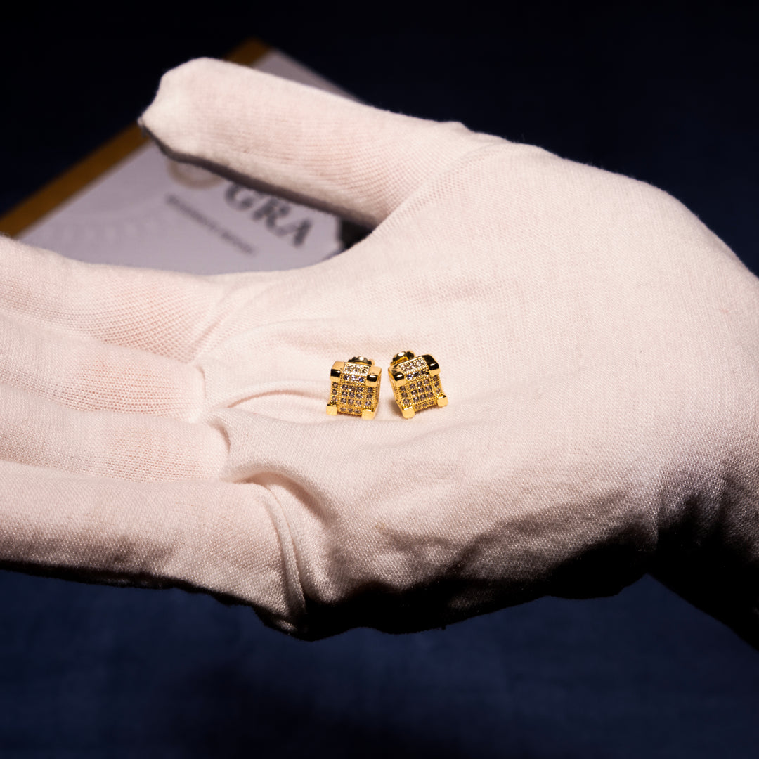 8.2mm 0.55ct Square Cluster Earrings - Moissanite & S925