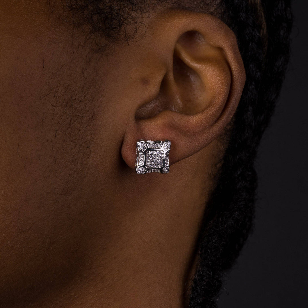 11mm Layered Square Earrings
