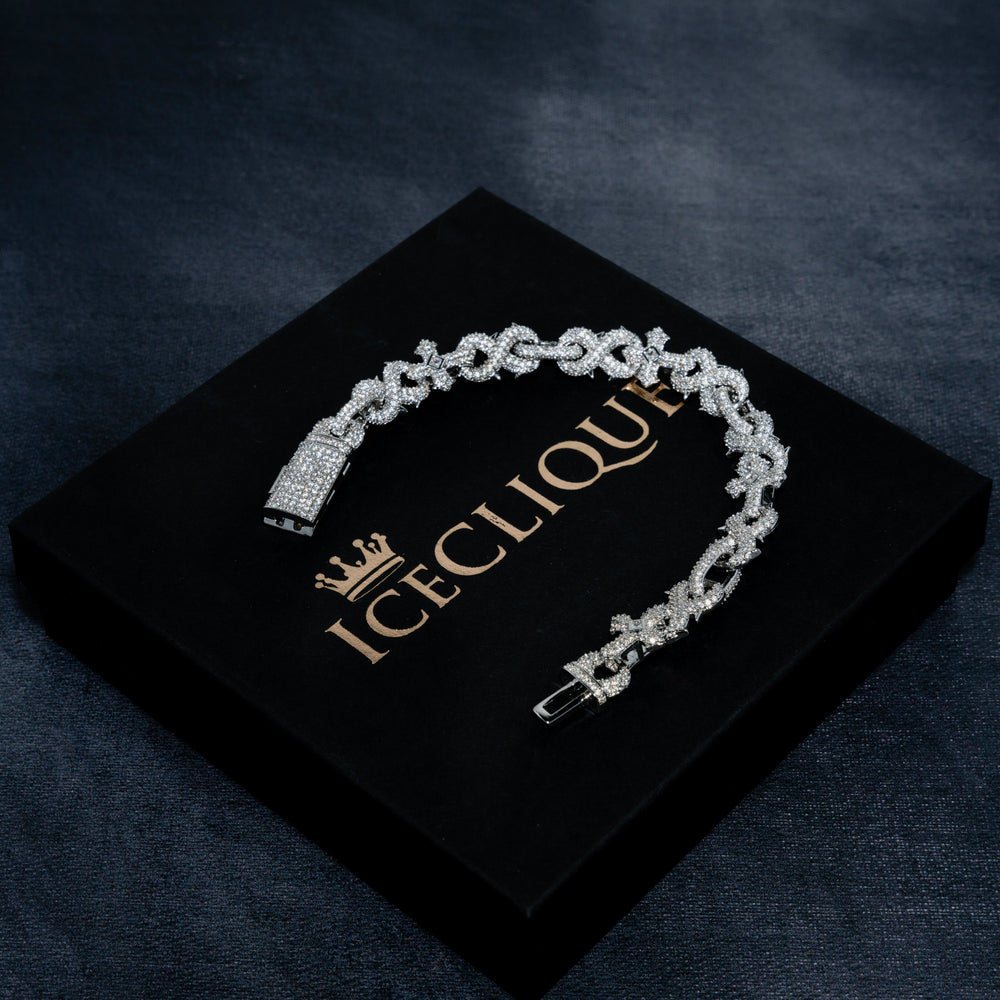 10MM Cross Bracelet - ICECLIQUE JEWELRY 