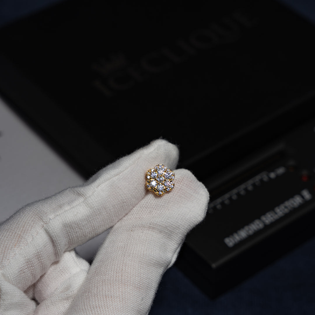 VVS1 10mm 0.91ct Flower Earrings - Moissanite & S925