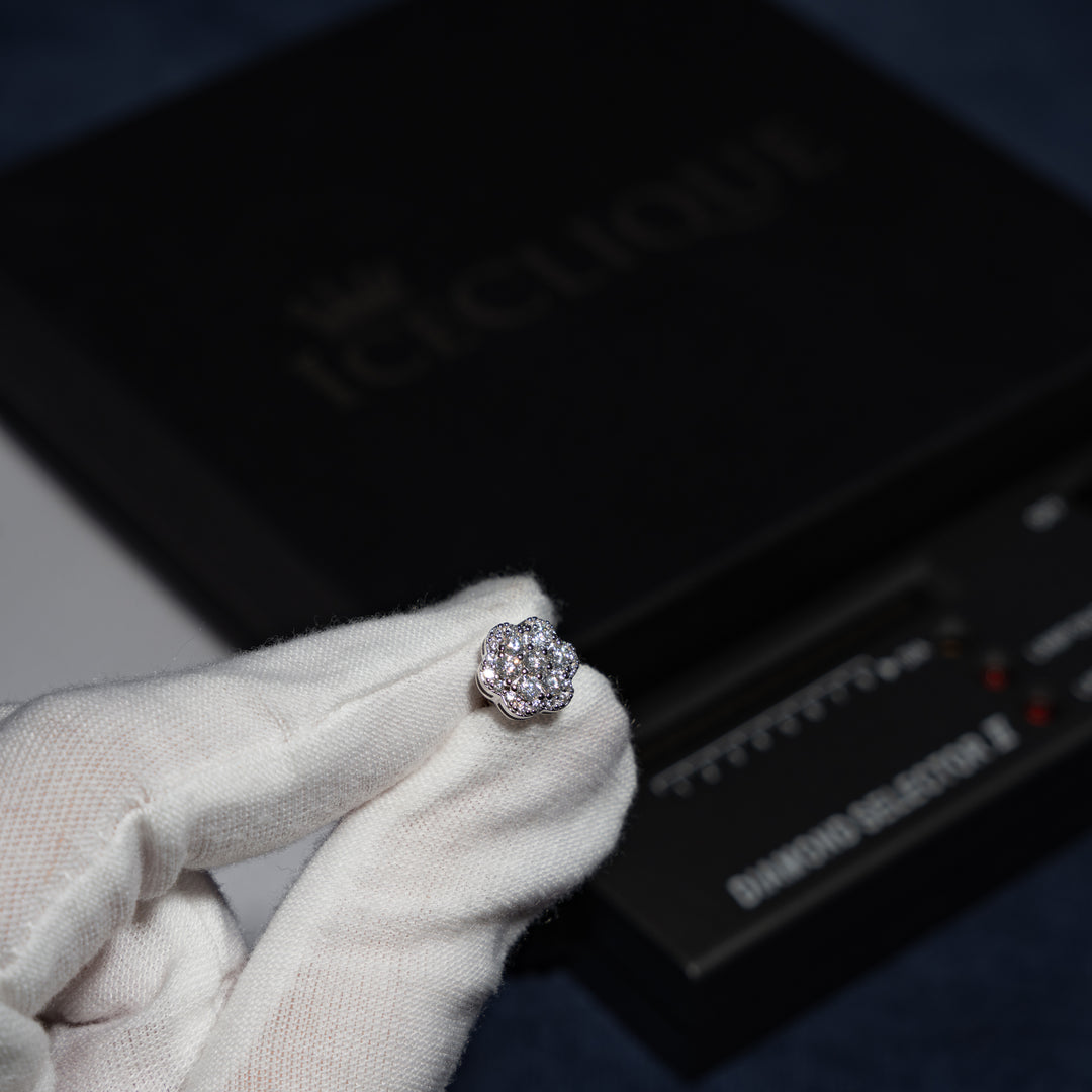 VVS1 10mm 0.91ct Flower Earrings - Moissanite & S925