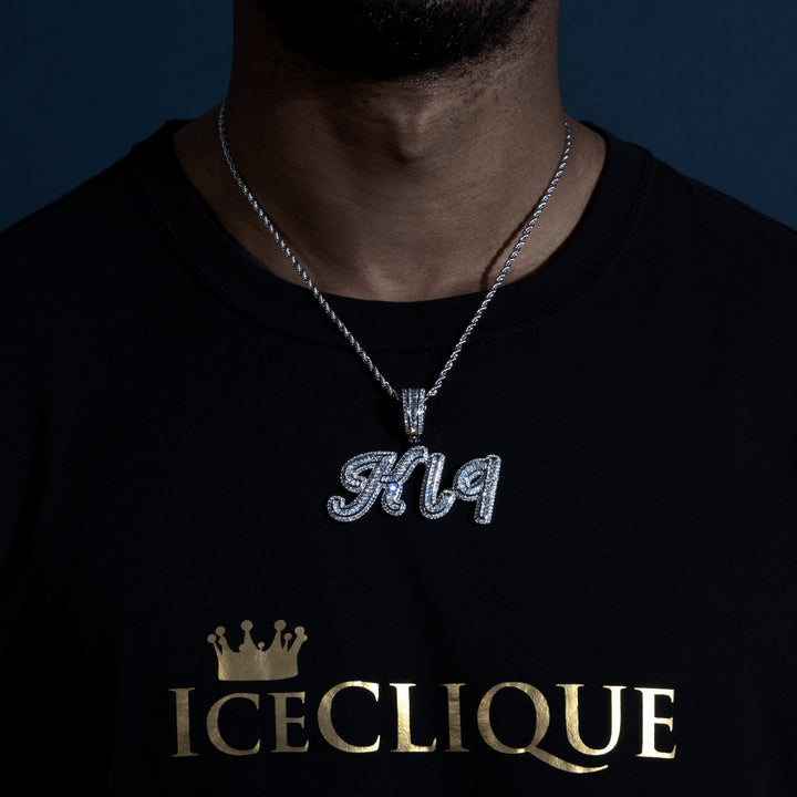 Custom Cursive Letter Pendant - ICECLIQUE JEWELRY 
