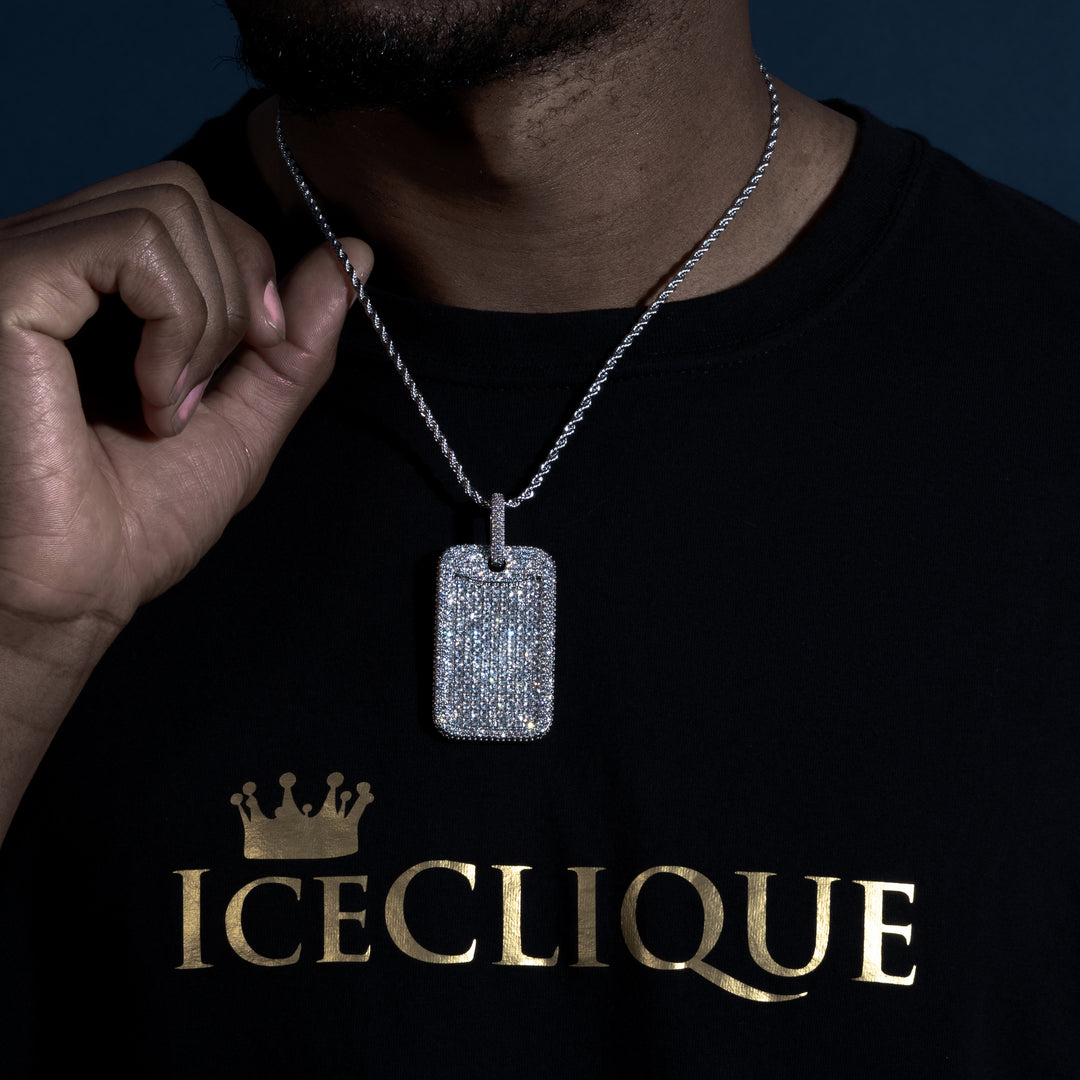 Big Dog Tag Pendant - ICECLIQUE JEWELRY 