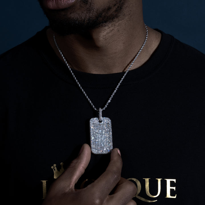 Big Dog Tag Pendant - ICECLIQUE JEWELRY 