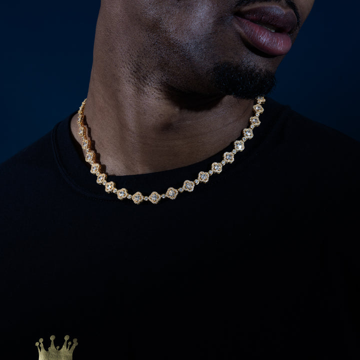 8mm Square Link Chain - Moissanite & S925