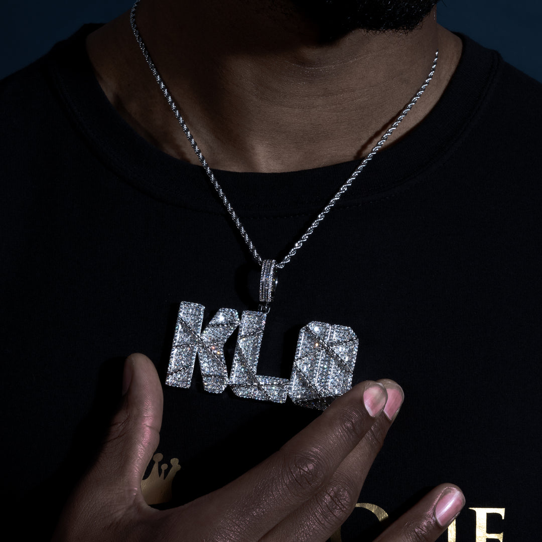 Custom Barbed Wire Letter Pendant - ICECLIQUE JEWELRY 