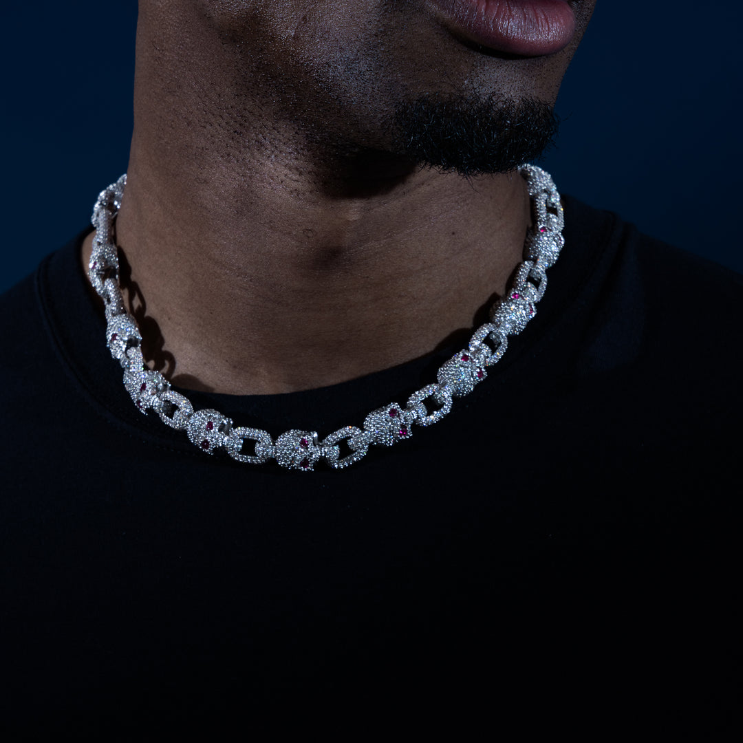 15MM Skull Chain - Moissanite & S925