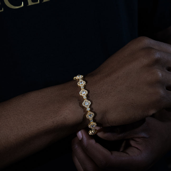 8MM Square Link Bracelet - Moissanite & S925