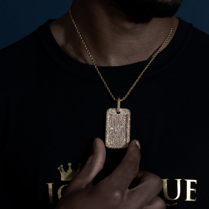 Big Dog Tag Pendant - ICECLIQUE JEWELRY 