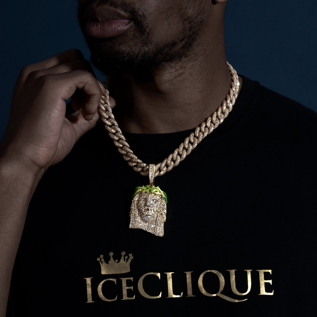 Glow In The Dark Jesus Pendant - ICECLIQUE JEWELRY 