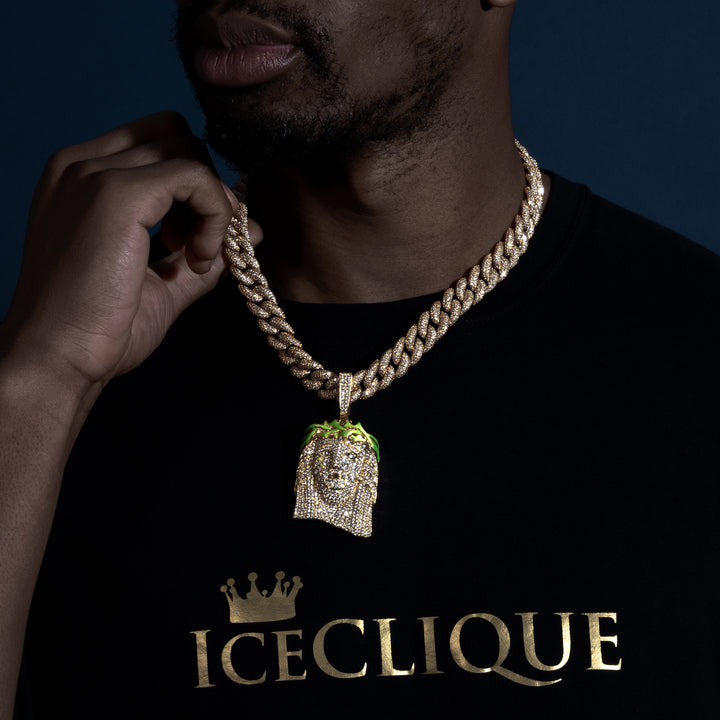Glow In The Dark Jesus Pendant - ICECLIQUE JEWELRY 