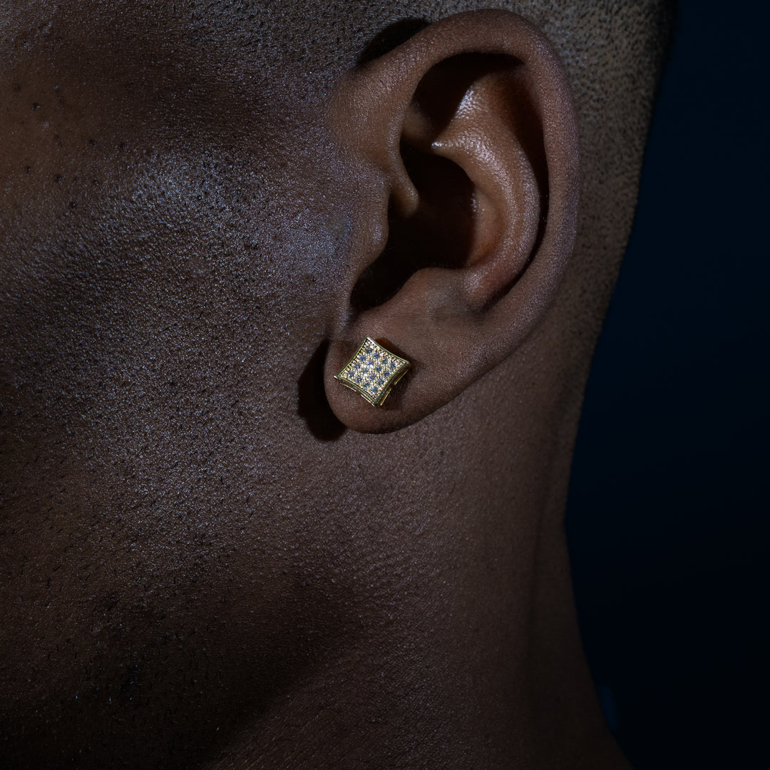 8mm 0.32ct Square Earrings - Moissanite & S925