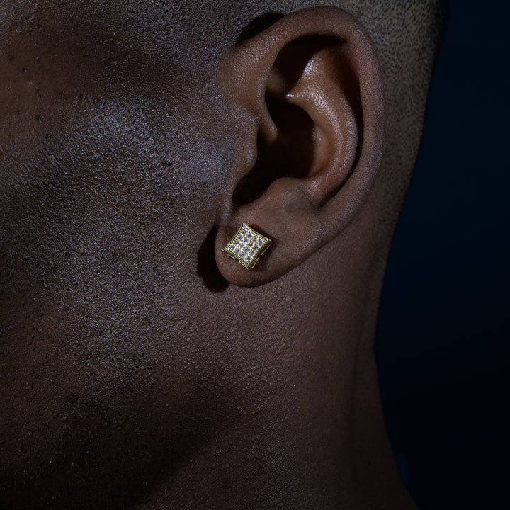 8mm 0.32ct Square Earrings - Moissanite & S925