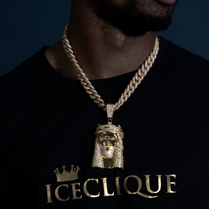 Micro Pave Jesus Pendant - ICECLIQUE JEWELRY 