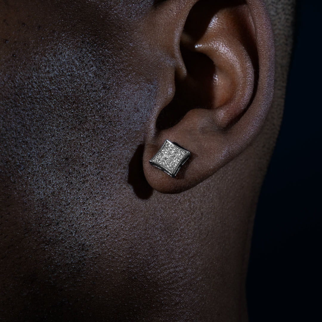 8mm 0.32ct Square Earrings - Moissanite & S925