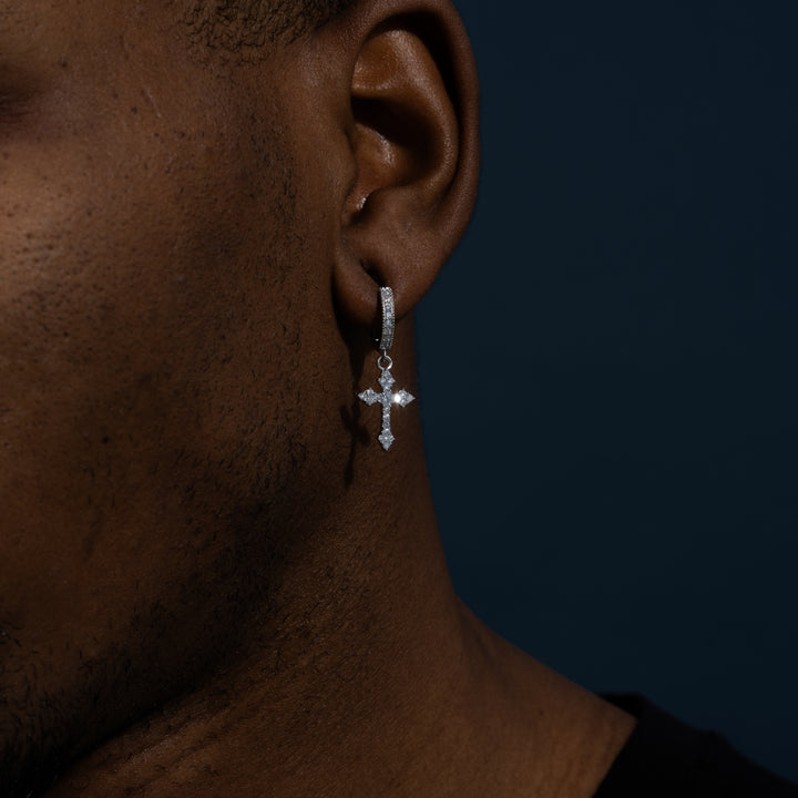 VVS1 0.64ct Cross Earrings - Moissanite & S925