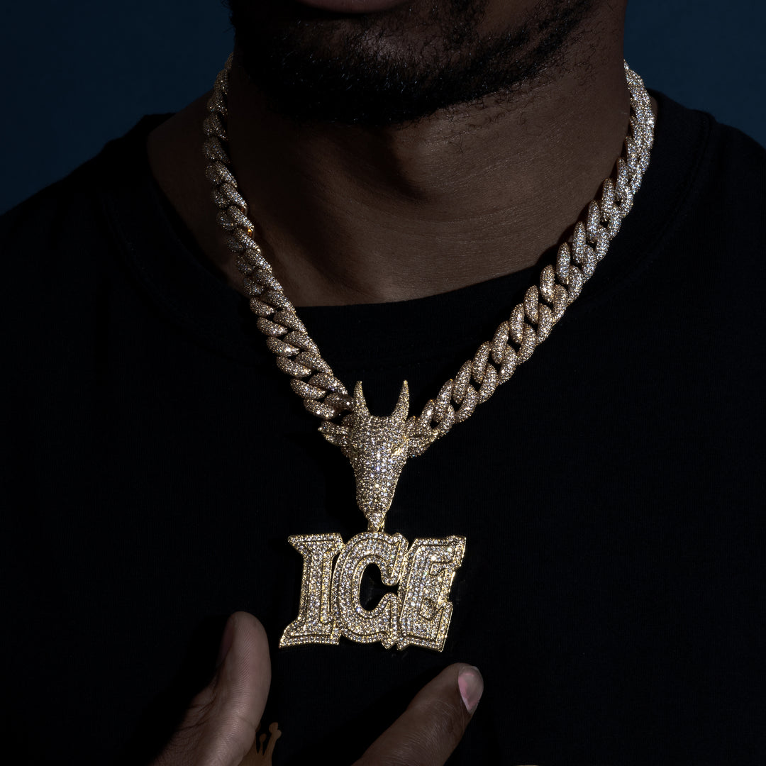 Custom Letter GOAT Pendant - ICECLIQUE JEWELRY 