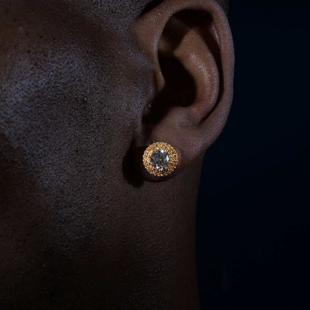 11mm 2.5ct Double Halo Earrings - Moissanite & S925