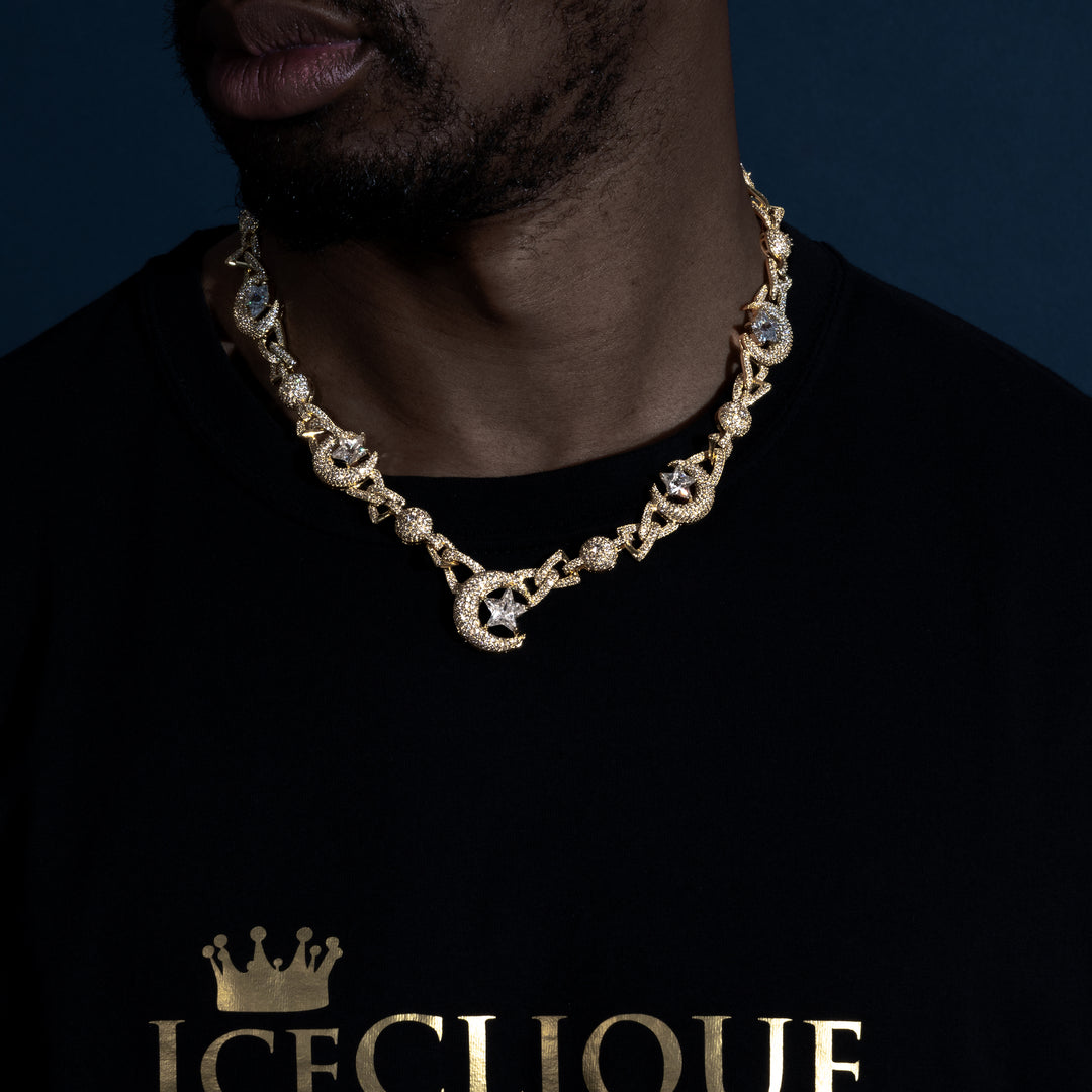 Moon & Star Chain - ICECLIQUE JEWELRY 