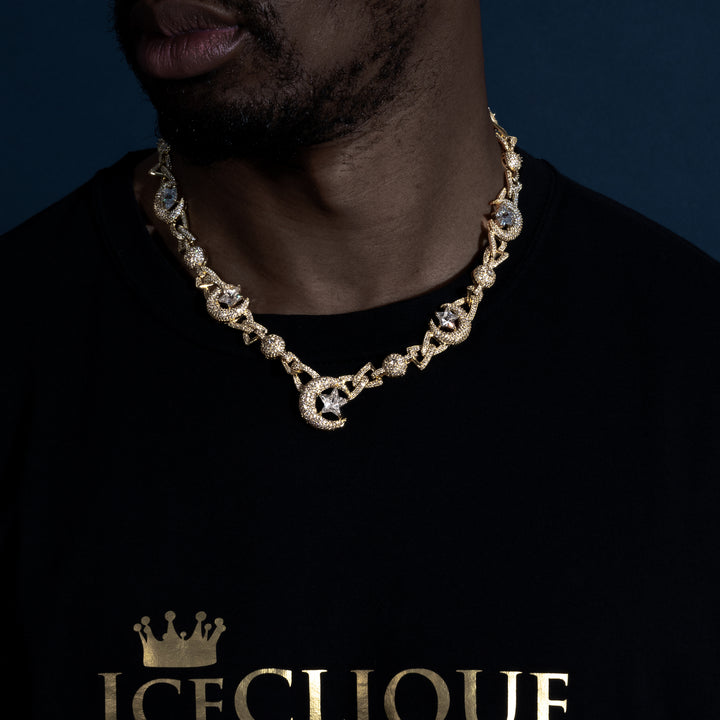Moon & Star Chain - ICECLIQUE JEWELRY 