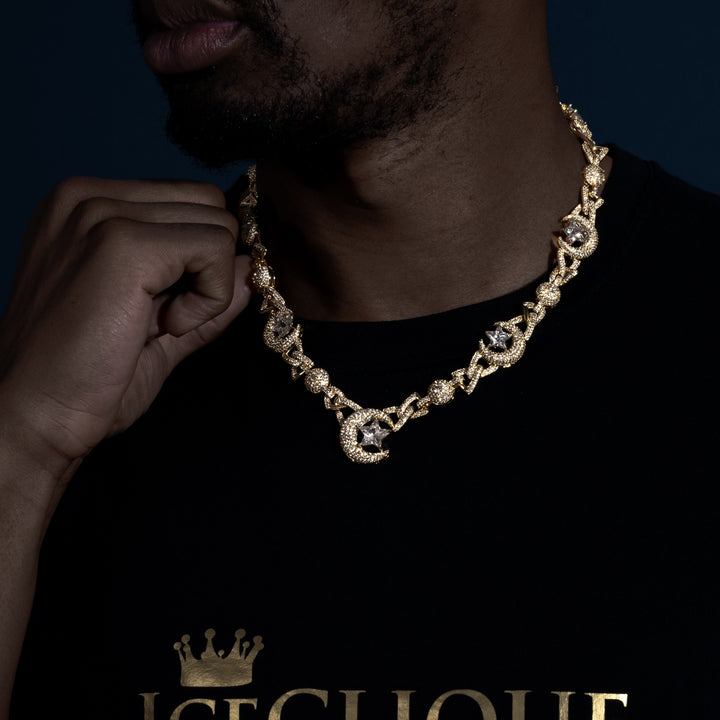 Moon & Star Chain - ICECLIQUE JEWELRY 