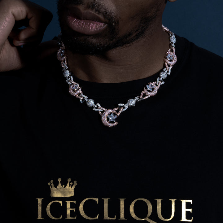 Moon & Star Chain - ICECLIQUE JEWELRY 
