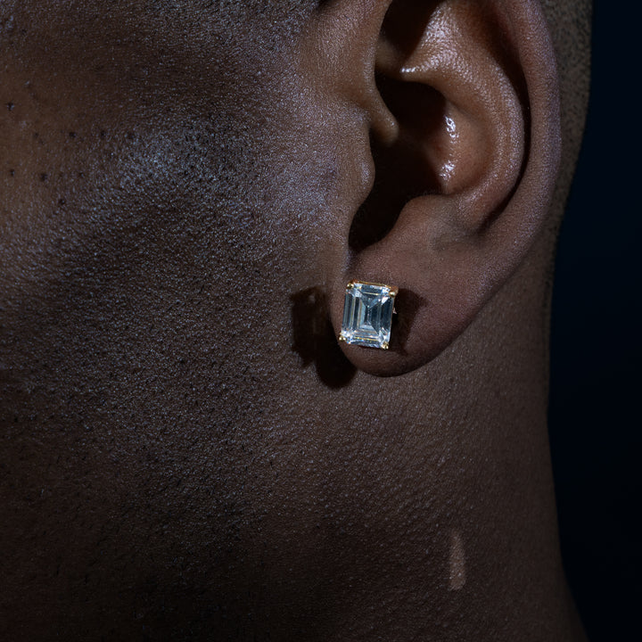 7x9MM Emerald Cut Earrings - Moissanite & S925