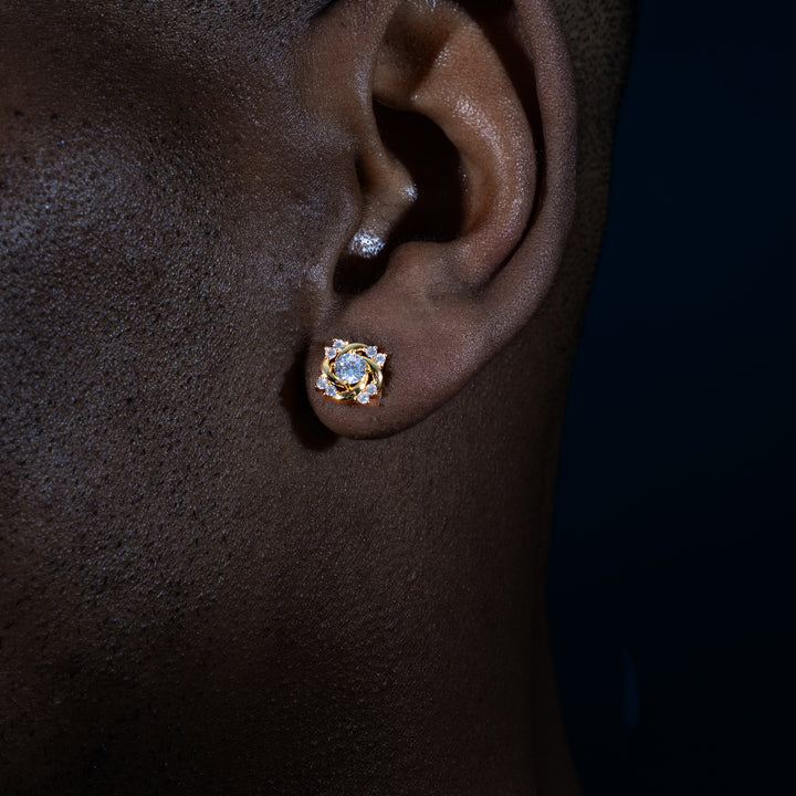 8mm 0.8ct Rose Earrings - Moissanite & S925