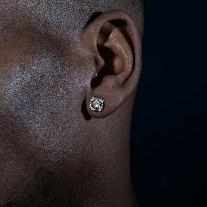 8mm 0.8ct Rose Earrings - Moissanite & S925