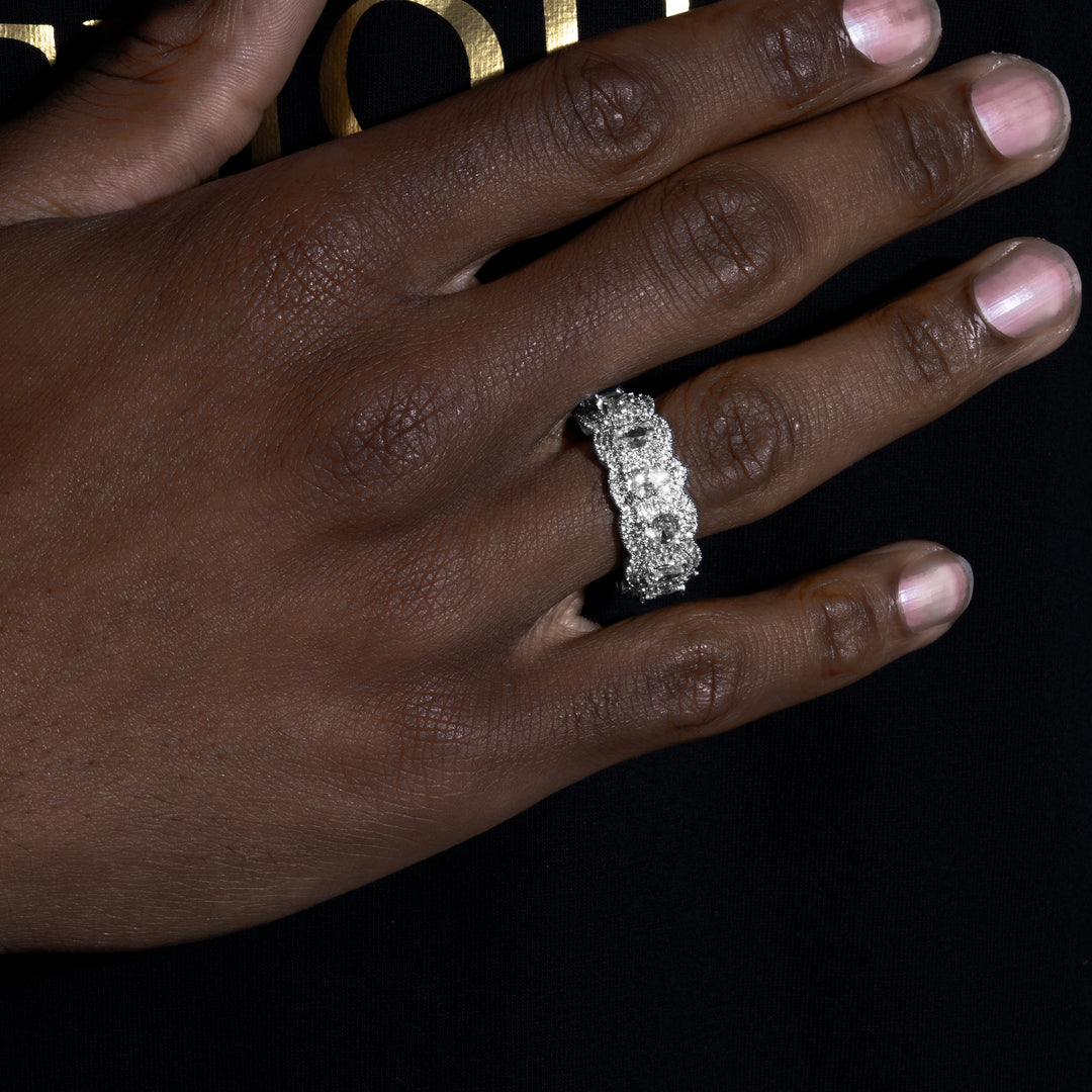 Pear Cut Eternity Ring - ICECLIQUE JEWELRY 