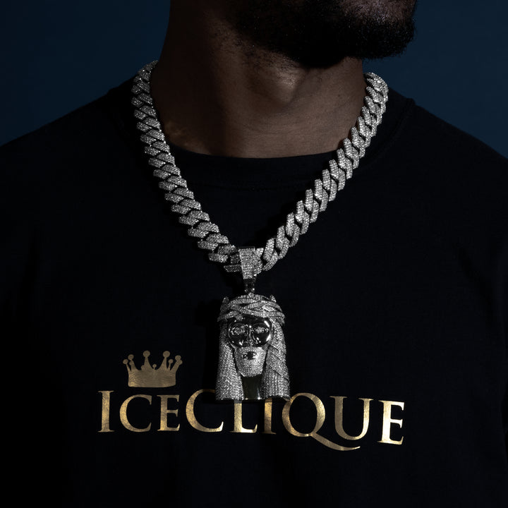 Micro Pave Jesus Pendant - ICECLIQUE JEWELRY 