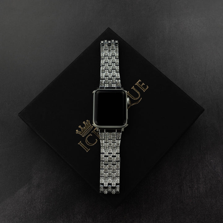 Iced Out Double Setting Apple Watch Band