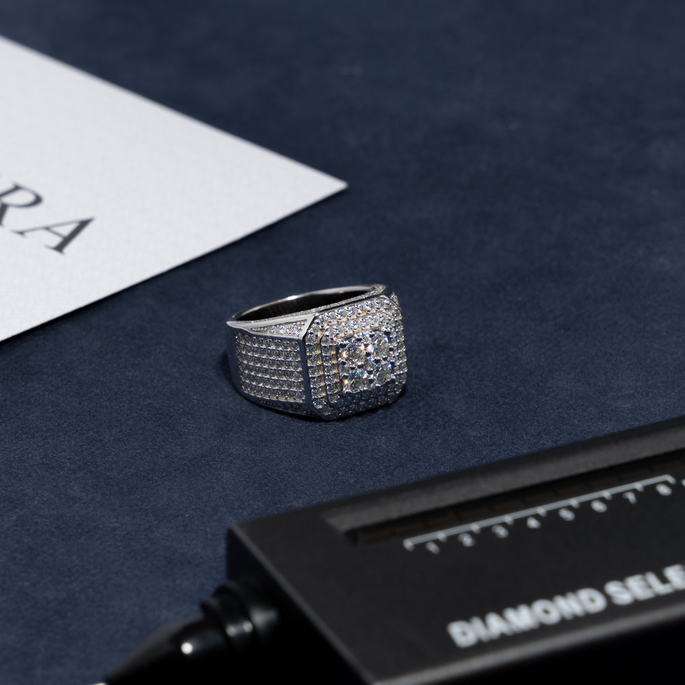 Square Ring - Moissanite & S925 - ICECLIQUE JEWELRY 