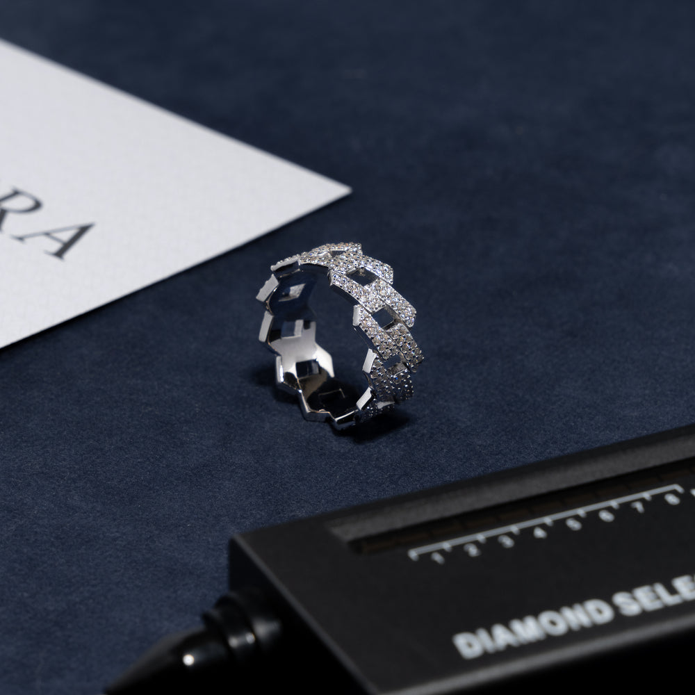 Cuban Ring - Moissanite & S925 - ICECLIQUE JEWELRY 