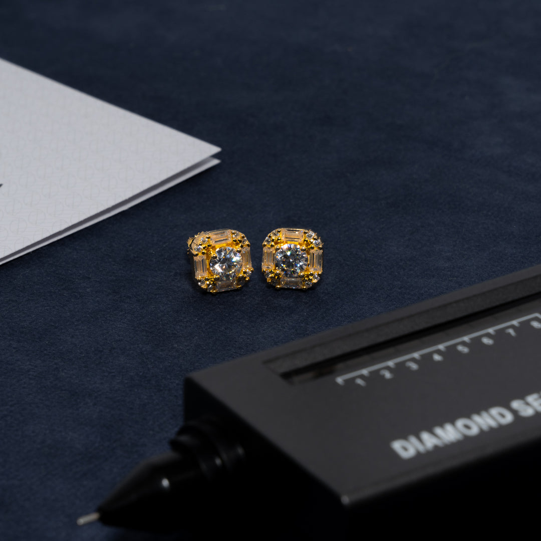 VVS1 11mm 2.15ct Baguette Earrings - Moissanite & S925