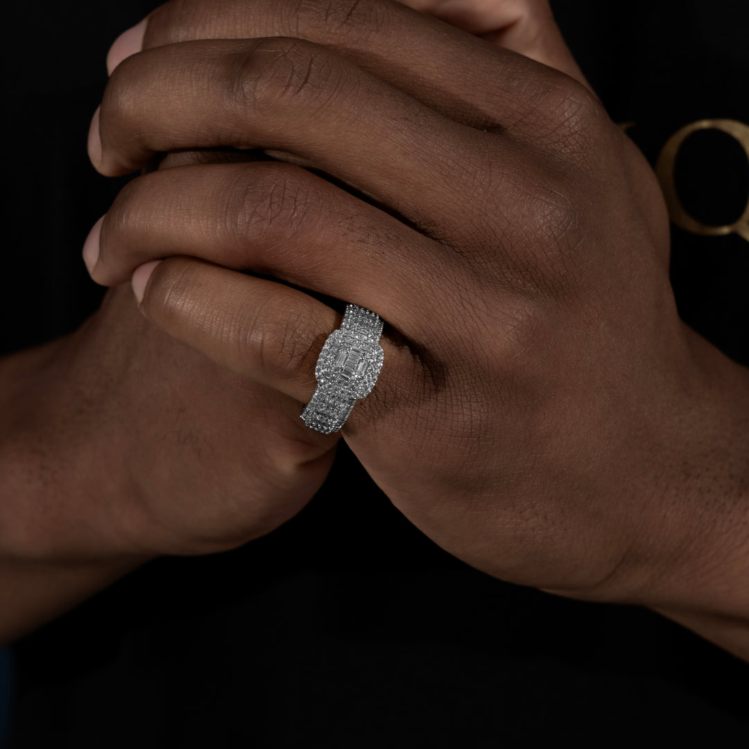 Baguette Eternity Ring - Moissanite & S925