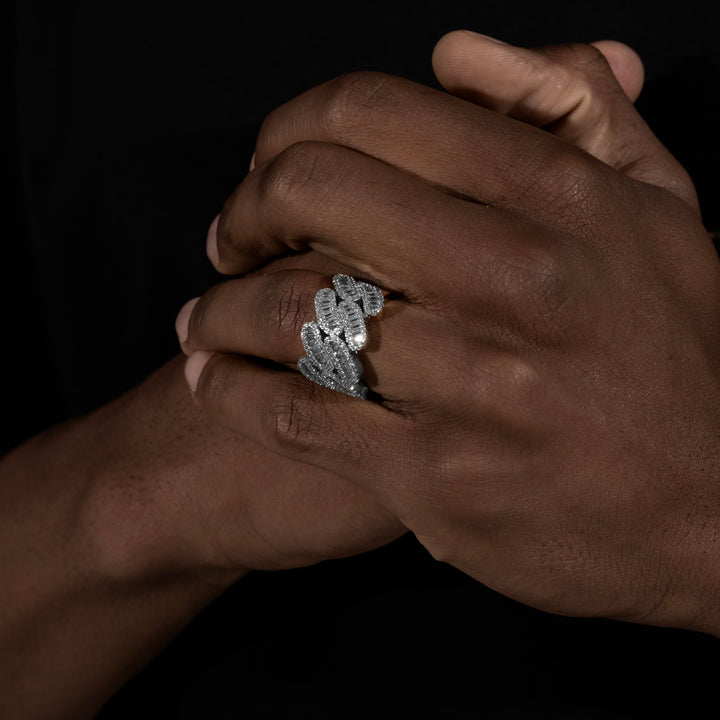 Baguette Cuban Ring - Moissanite & S925